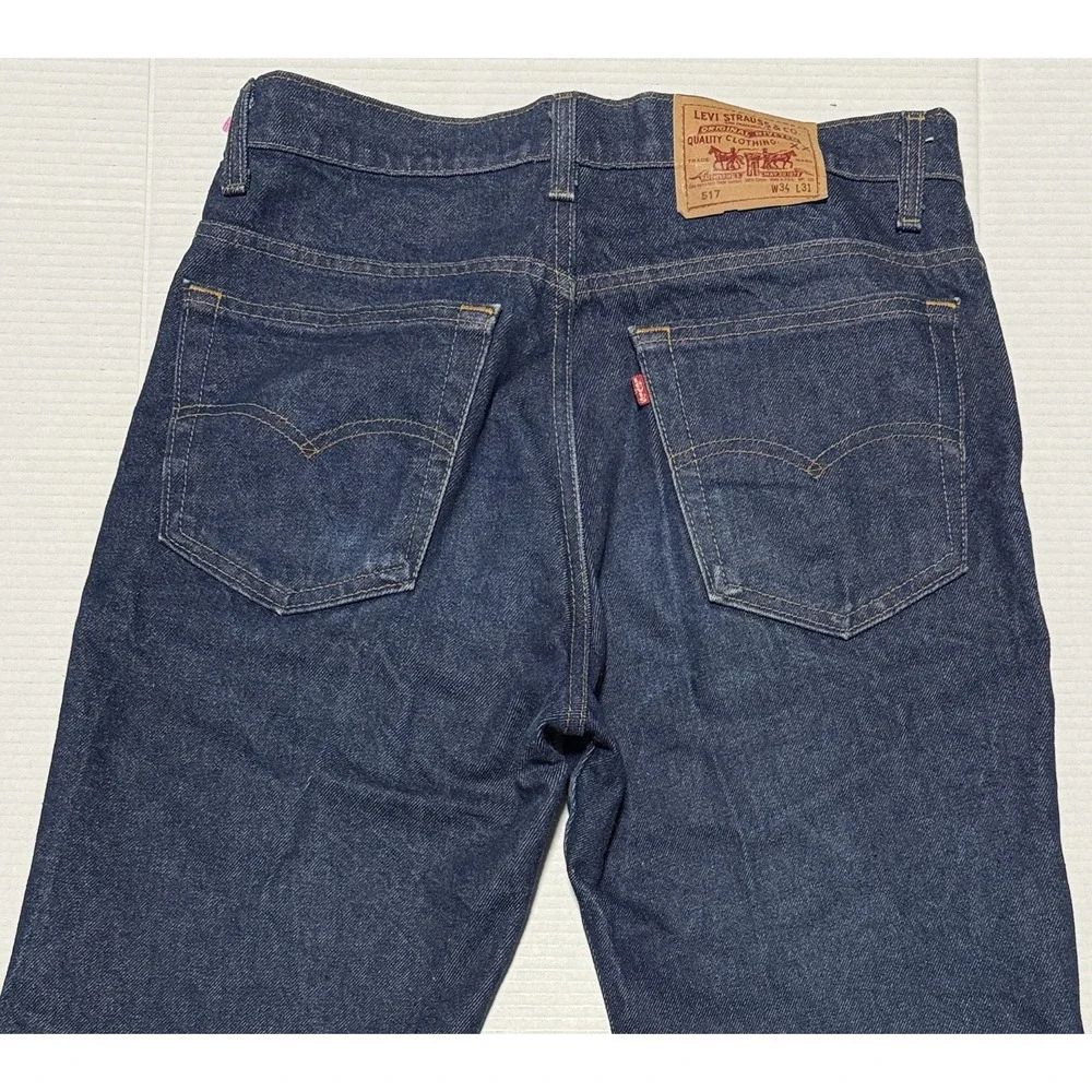 LEVI'S 517 - Men's VTG USA Low Bootcut Denim Blue Jeans‎ - Size 34x29*